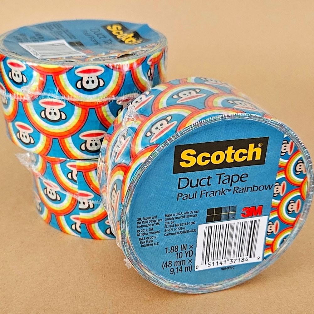 🎁💲Paul Frank Rainbow Monkey Duct Tape x 3 - Multicolor